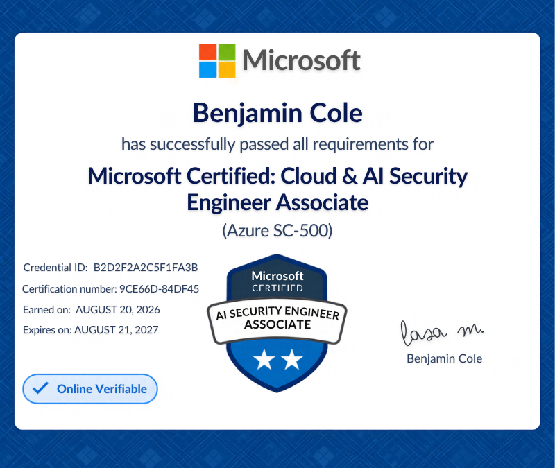 Sky States Certificate of Completion